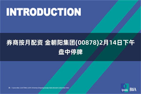 券商按月配资 金朝阳集团(00878)2月14日下午盘中停牌